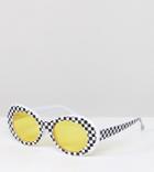 Reclaimed Vintage Inspired Cat Eye Sunglasses In White With Yellow Lens Exclusive To Asos - White