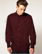 Pretty Green By Liam Gallagher Penny Collar Shirt - Red