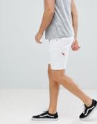 11 Degrees Skinny Denim Shorts In White - White