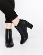 Asos Romance Me 60s Ankle Boots - Black Pu