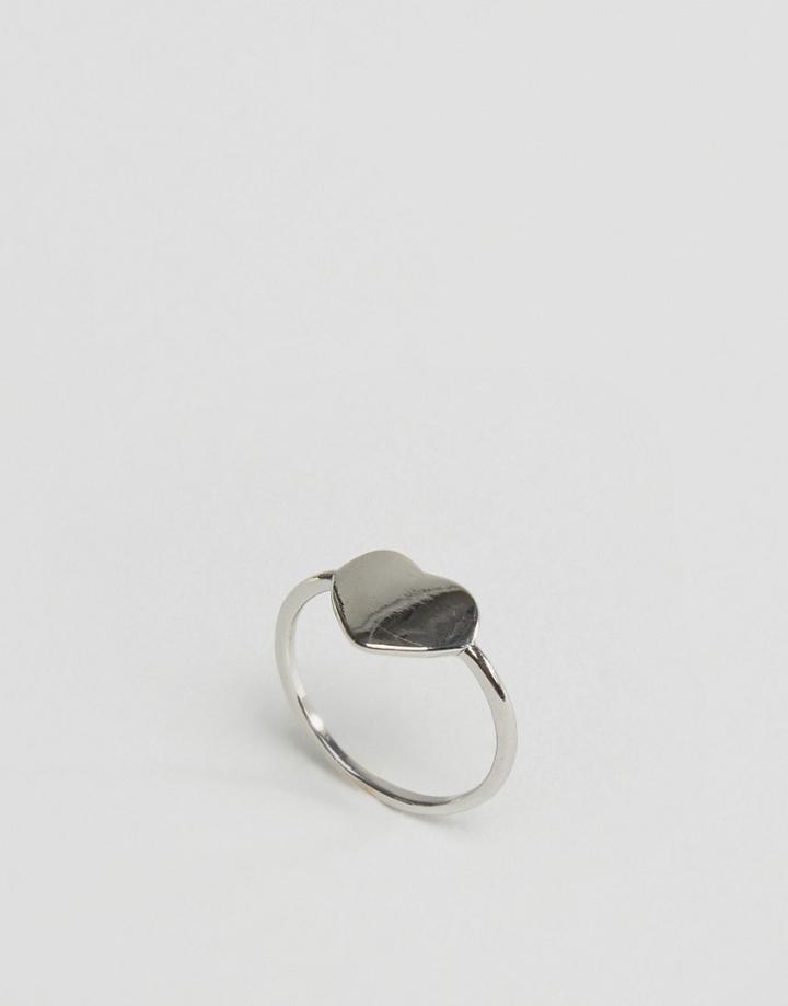 Asos Smooth Heart Pinky Ring - Silver