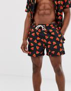 Another Influence Two-piece Watermelon Print Swim Shorts - Black
