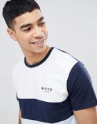 Nicce London Panel T-shirt In Blue - Navy