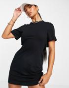 Asos Design Open Back Mini Tshirt Dress In Black
