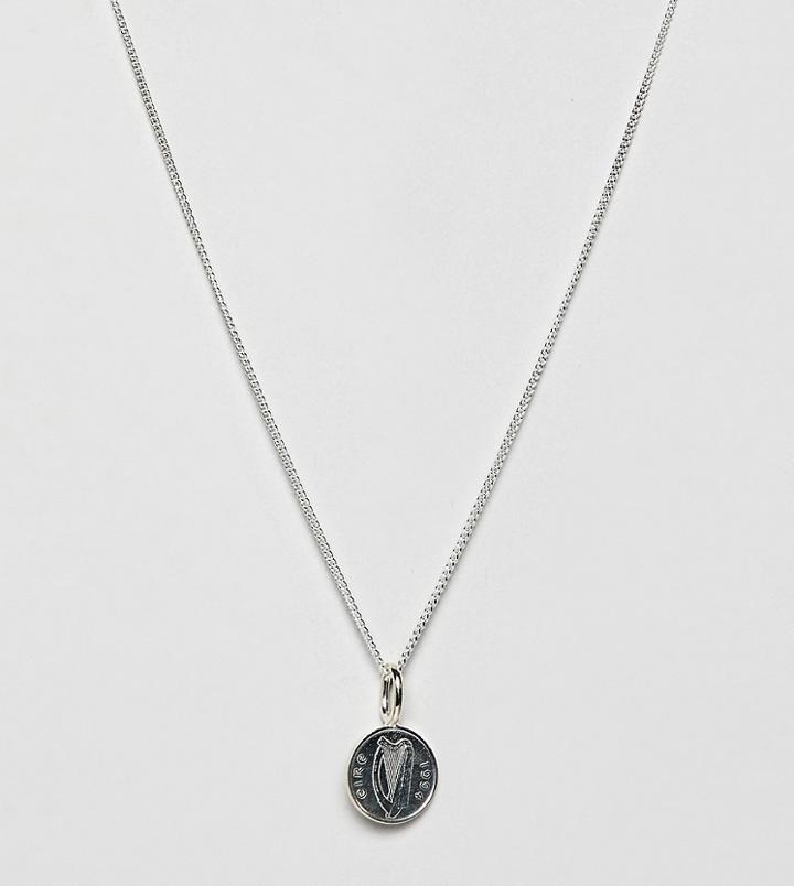 Katie Mullally Irish Coin Necklace In Sterling Silver - Silver