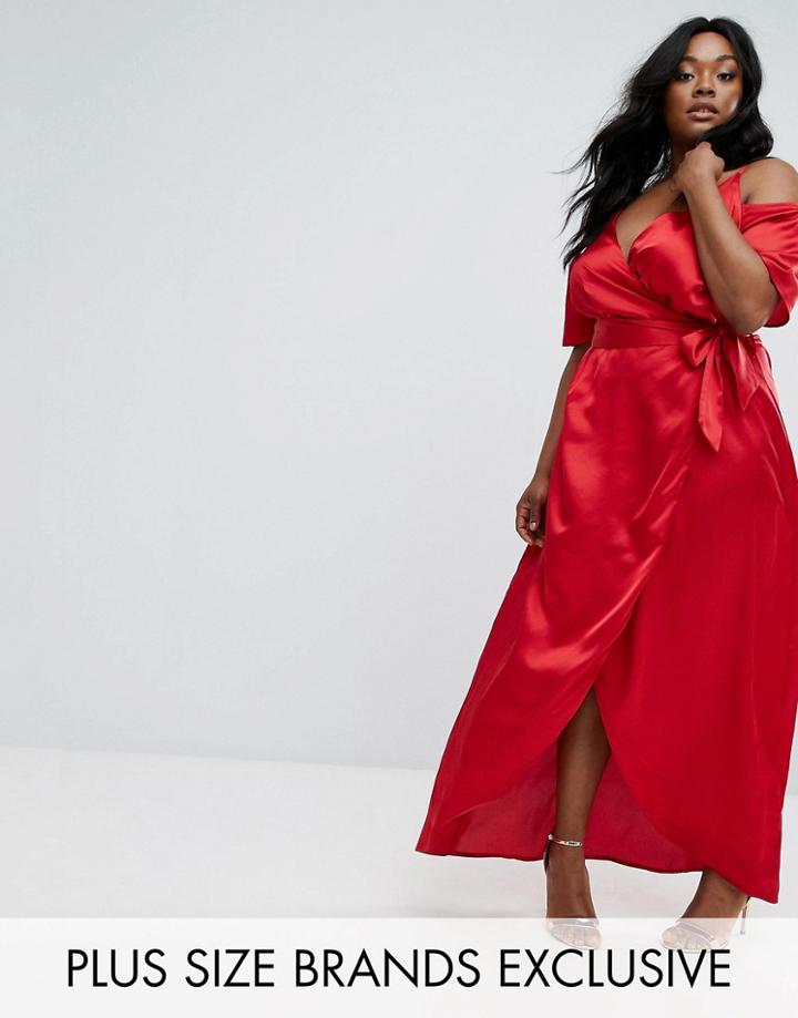 Truly You Kimono Sleeve Maxi Dress - Red