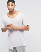 Asos Oversized T-shirt With Scoop Neck And Stepped Hem - Tumble Weed