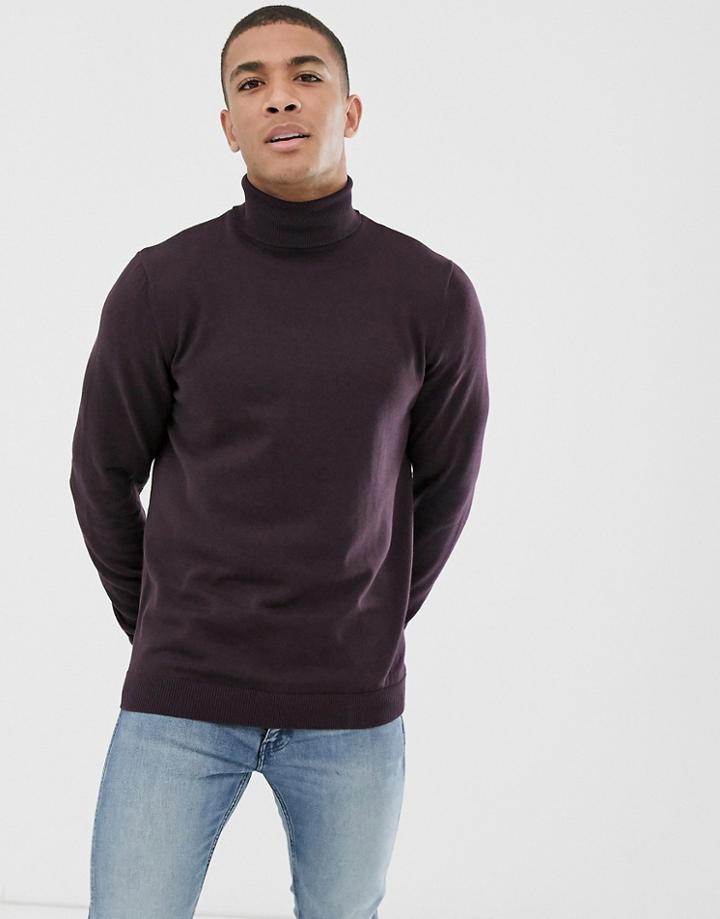 New Look Roll Neck Sweater In Purple