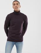 New Look Roll Neck Sweater In Purple