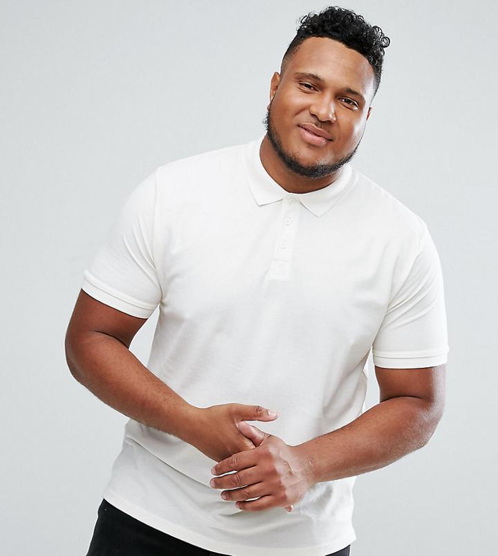Only & Sons Plus Polo Shirt In Slim Fit - White