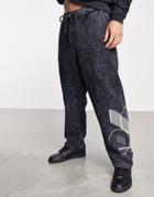 Asos Unrvlld Spply Matching Relaxed Sweatpants With Acid Wash & Pigment Print-black