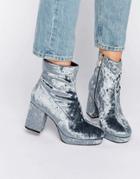 Truffle Kitten Heel Platform Boot - Gray