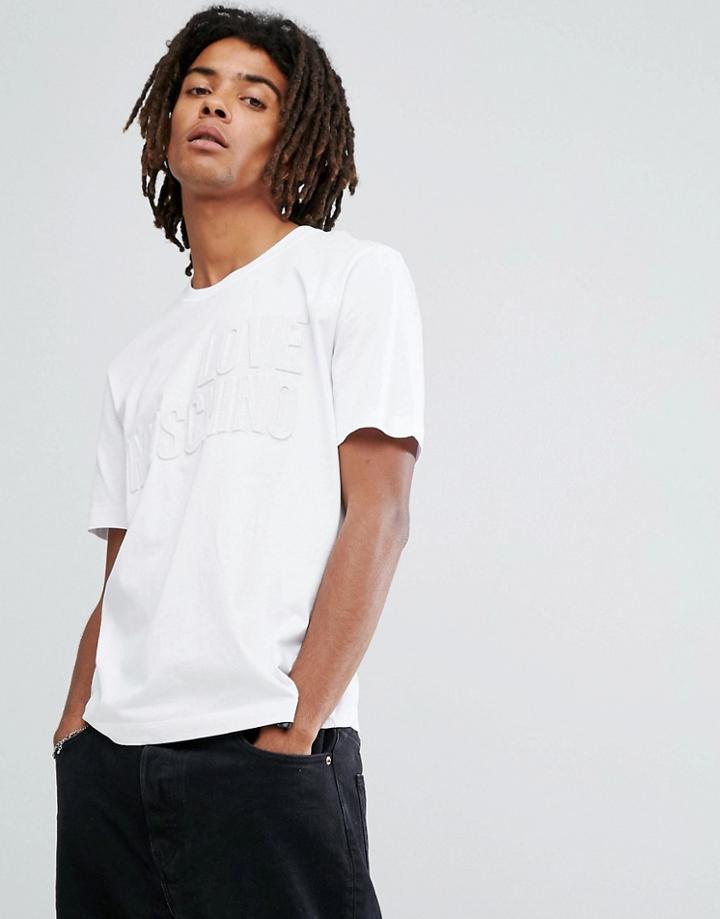Love Moschino Embossed Logo T-shirt - White