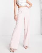 Selected Femme Tailored Soft Wide Leg Pants In Pink