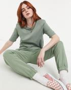 Only T-shirt With Padded Shoulders In Green