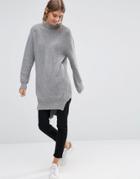Love & Lies Engineered Sweater With Turtleneck - Gray