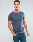 Tom Tailor Crew Neck T-shirt With Chest Print - Navy