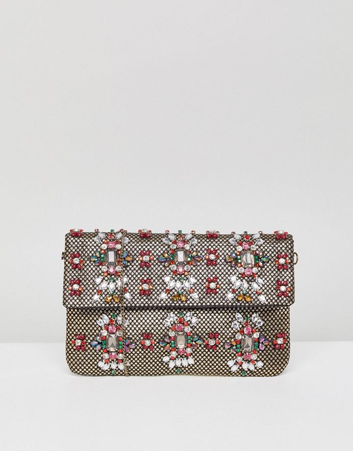 Park Lane Handmade Beaded Foldover Clutch Bag - Multi
