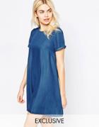 Native Youth Denim Tencel Swing Dress - Mid Wash