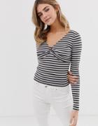 Hollister Tiny Crop Top With Ruching - Black