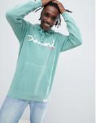 Diamond Supply Hoodie With Script Logo In Blue - Blue