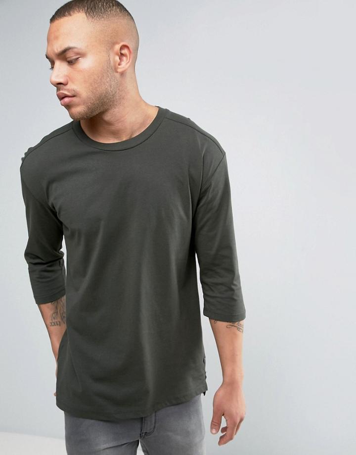 Jack & Jones 3/4 Sleeve Top - Green