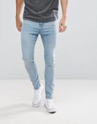 Stradivarius Skinny Jeans In Light Wash - Blue