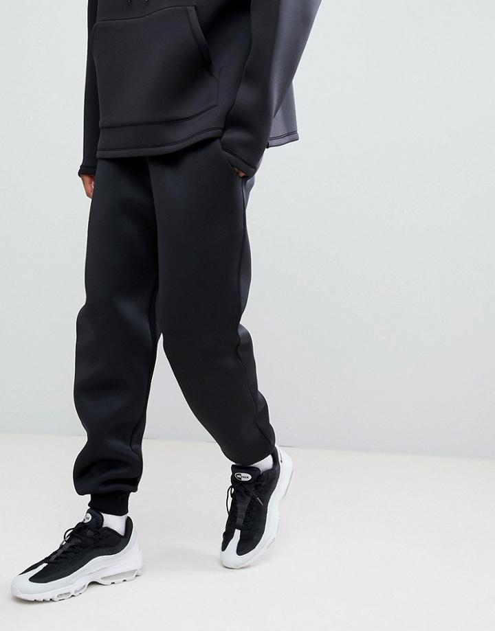 Asos Slim Jogger In Black Neoprene - Black