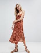 Faithfull Polkadot Midi Dress - Orange
