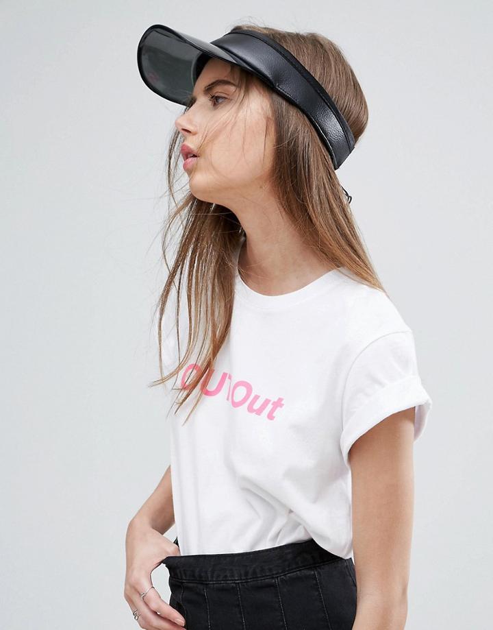 Asos Clear Brim Visor Hat - Black
