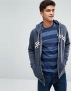 Abercrombie & Fitch Arch Logo Full Zip Hoodie In Navy - Navy