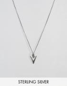 Asos Sterling Silver Necklace With Arrow Pendant - Silver