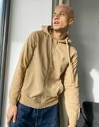 Bolongaro Trevor Washed Zip Up Hoodie With Raw Seam Detail In Yellow