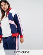 Asos Curve Tracksuit Top Co-ord With Color Block Panels - Multi