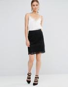 Uttam Boutique Lace Midi Skirt - Black