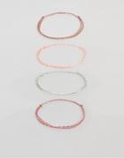 Asos Design Plaited Woven Bracelet Pack In Pink - Pink