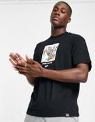 Pull & Bear Graphic Print T-shirt In Black