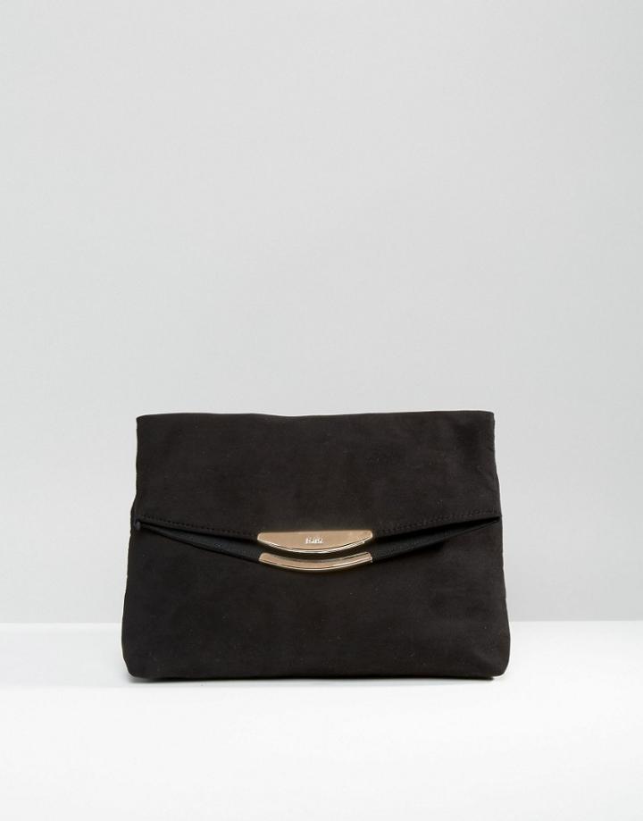 Faith Foldover Clutch Bag In Black - Black