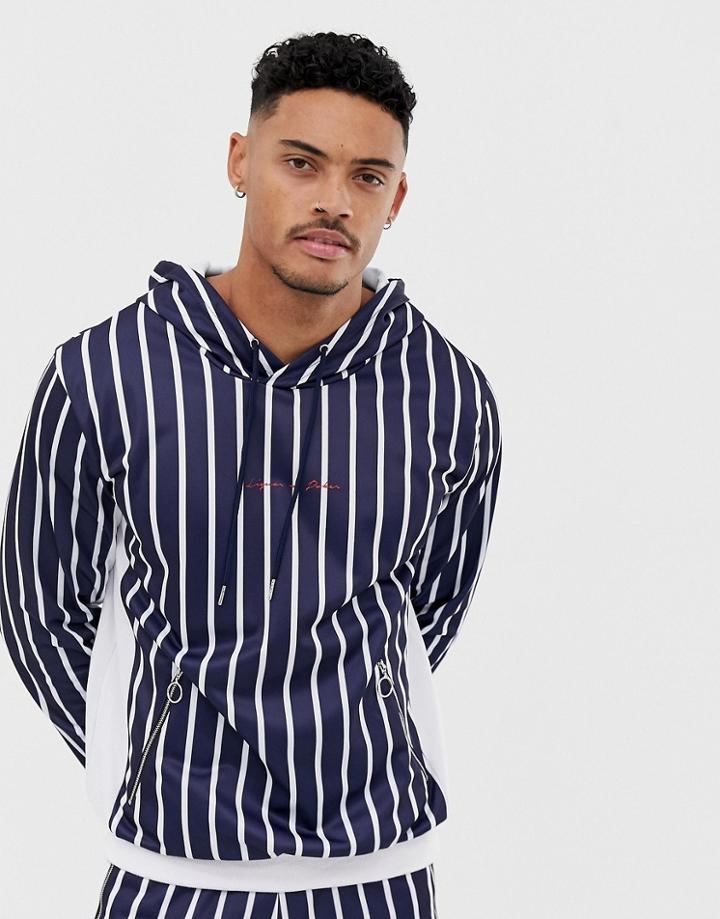 Liquor N Poker Hoodie In Blue Stripe