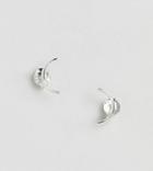 Asos Sterling Silver Semi Circle Stud Earrings - Silver