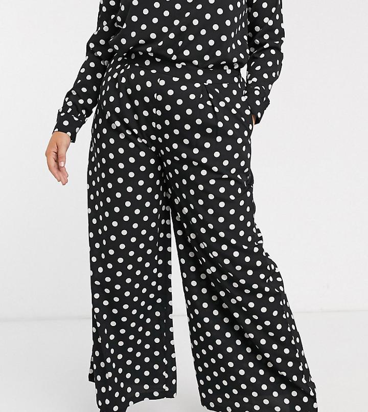 Verona Curve Wide Leg Pants In Polka Dot Two-piece