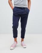 Jack & Jones Tapered Pants With Cropped Leg - Navy