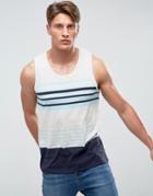Threadbare Block Stripe Tank - Blue