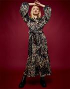 Topshop Idol Ruffle Patchwork Print Midi Dress In Multi