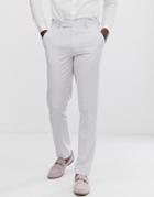 Asos Design Wedding Slim Suit Pants In Light Gray - Gray