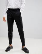 Burton Menswear Tapered Fit Smart Pants In Black - Black