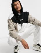 The Couture Club Oversized Spliced Contrast Stitch Hoodie-multi