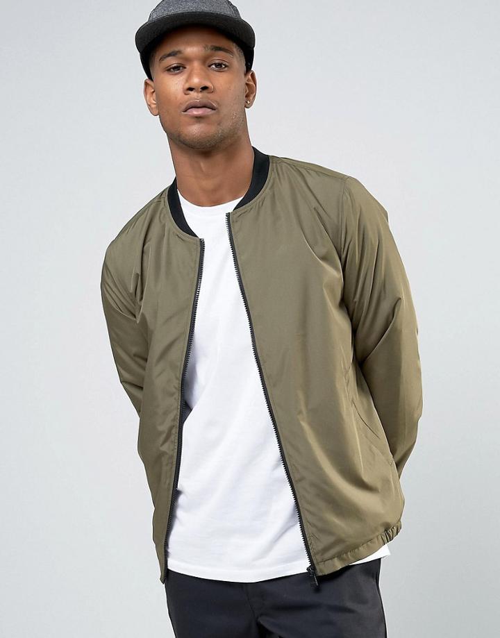 Only & Sons Lightweight Bomber Jacket - Green