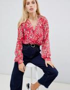 Vila Floral Sheer Blouse