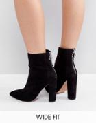 Asos Eva Wide Fit Pointed Boots - Black